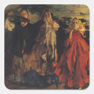 Pegatina Cuadrada Campesinos rusos, 1902