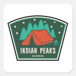 Pegatina Cuadrada Camping Colorado, zona peatonal india