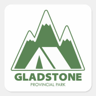 Pegatina Cuadrada Camping en las Montañas del Parque Provincial Glad