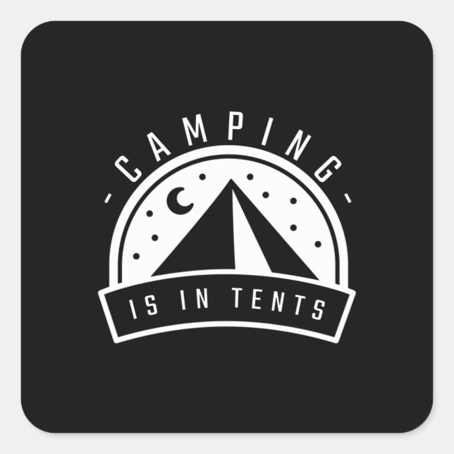 Pegatina Cuadrada Camping Está En Las Tiendas (Anverso)