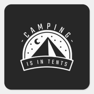 Pegatina Cuadrada Camping Está En Las Tiendas