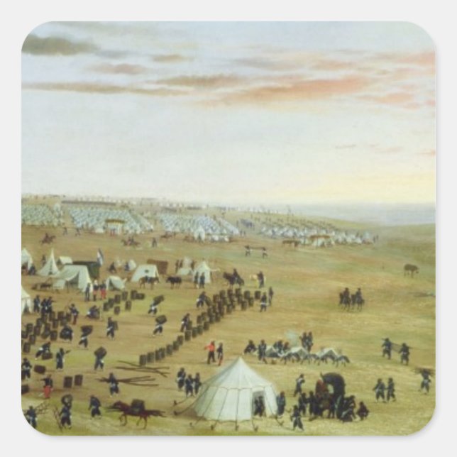 Pegatina Cuadrada Campo Uruguaiana, Río Grande, Brasil, 1865 (petról (Anverso)