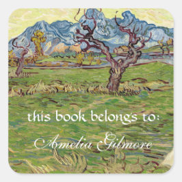 Pegatina Cuadrada Campos cerca de los Alpilles Vincent van Gogh