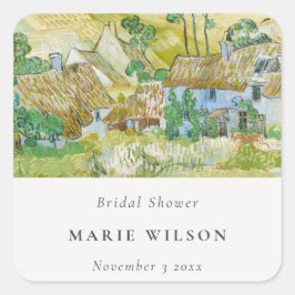 Pegatina Cuadrada Campos de Pastel Paisaje Montañoso Despedida de So