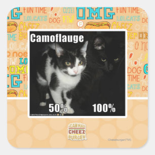 Pegatina Cuadrada Camuflaje