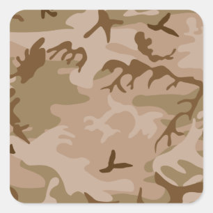 Pegatina Cuadrada Camuflaje