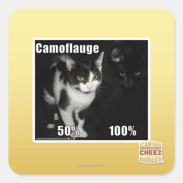 Pegatina Cuadrada Camuflaje (Anverso)