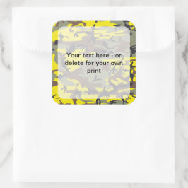 Pegatina Cuadrada Camuflaje amarillo y marrón, ejército