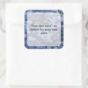 Pegatina Cuadrada Camuflaje azul de la marina, ejército, ejército