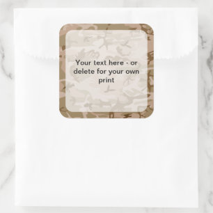 Pegatina Cuadrada Camuflaje del desierto, ejército, ejército