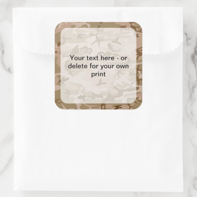 Pegatina Cuadrada Camuflaje del desierto, ejército, ejército (Bolso)