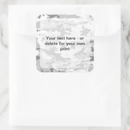 Pegatina Cuadrada Camuflaje gris de nieve en invierno, ejército, ejé