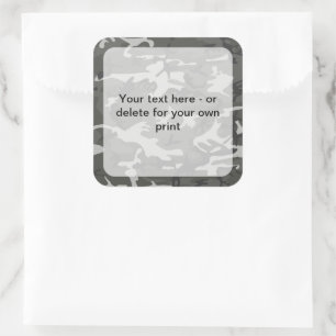 Pegatina Cuadrada Camuflaje gris, ejército, ejército