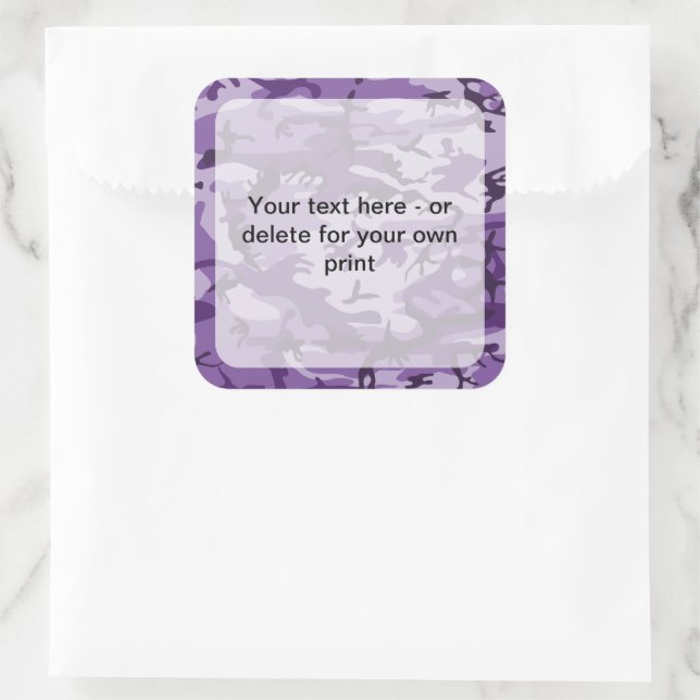 Pegatina Cuadrada Camuflaje morado, ejército (Bolso)