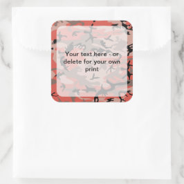 Pegatina Cuadrada Camuflaje rojo y marrón, militar, ejército