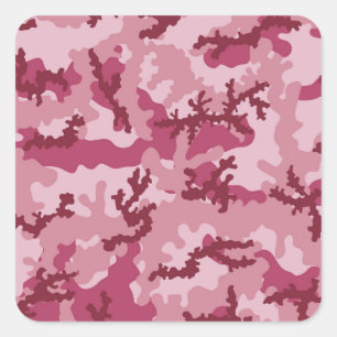 Pegatina Cuadrada Camuflaje rosa