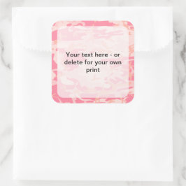 Pegatina Cuadrada Camuflaje rosa, ejército, ejército