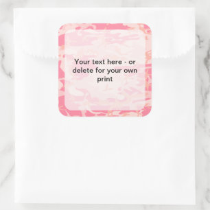 Pegatina Cuadrada Camuflaje rosa, ejército, ejército