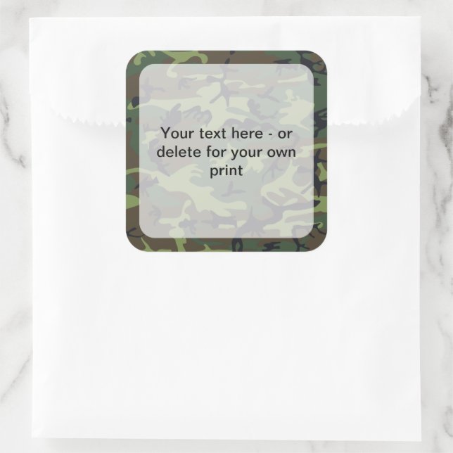 Pegatina Cuadrada Camuflaje verde, ejército, ejército (Bolso)