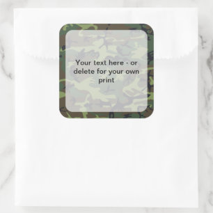 Pegatina Cuadrada Camuflaje verde, ejército, ejército