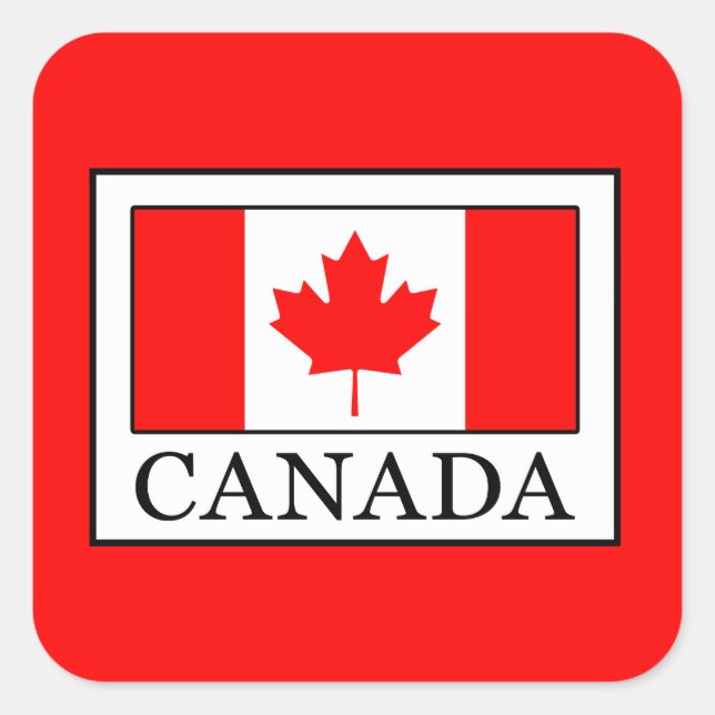 Pegatina Cuadrada Canadá (Anverso)