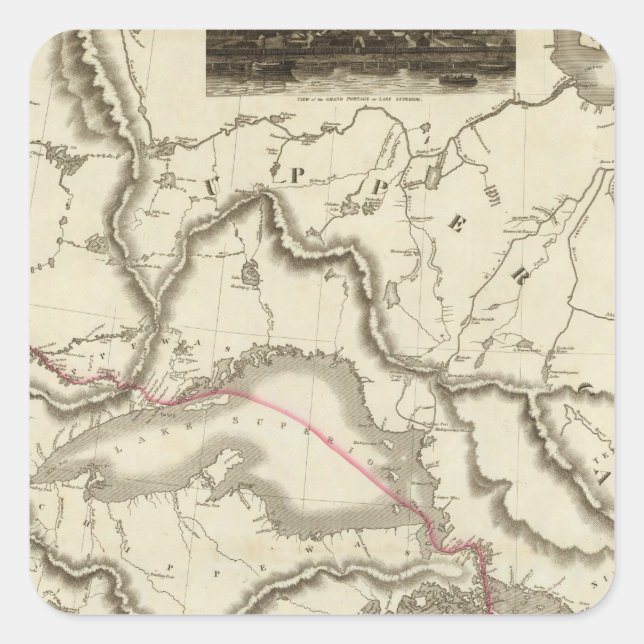 Pegatina Cuadrada Canadá (Anverso)