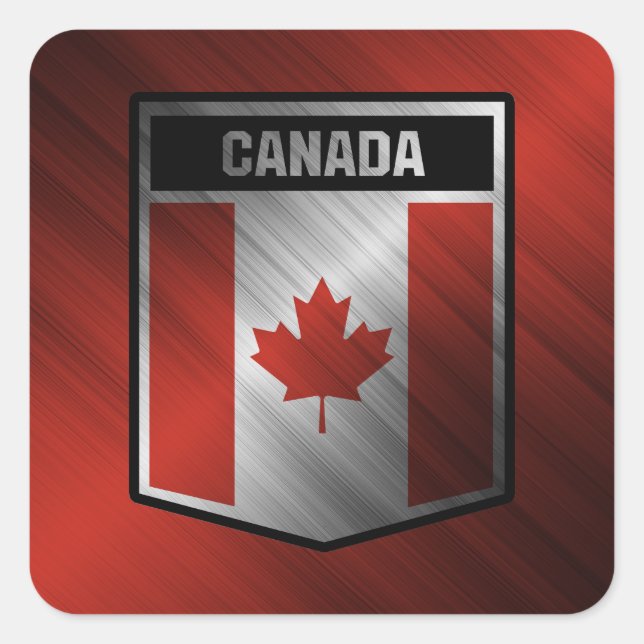 Pegatina Cuadrada Canadá (Anverso)