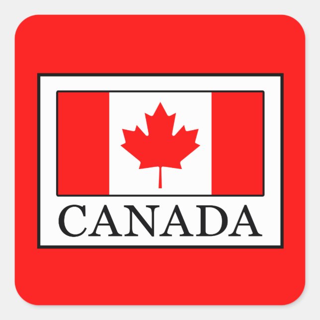Pegatina Cuadrada Canadá (Anverso)