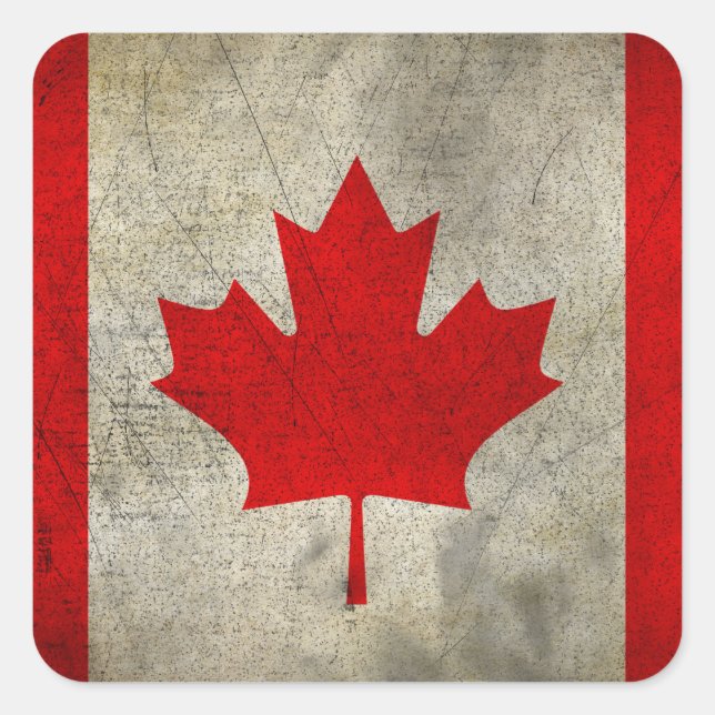 Pegatina Cuadrada Canadá (Anverso)