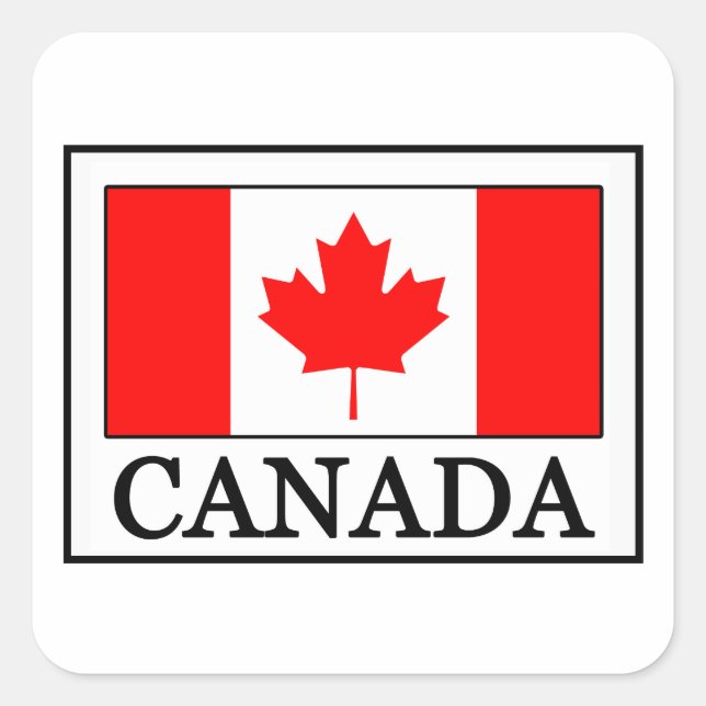 Pegatina Cuadrada Canadá (Anverso)