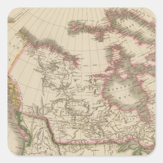 Pegatina Cuadrada Canadá 5 (Anverso)