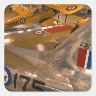 Pegatina Cuadrada Canadá, Alberta, Calgary: Museo Espacial Aero