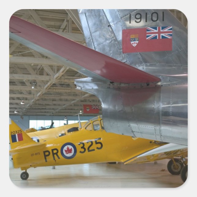 Pegatina Cuadrada Canadá, Alberta, Edmonton: Alberta Aviation 2 (Anverso)