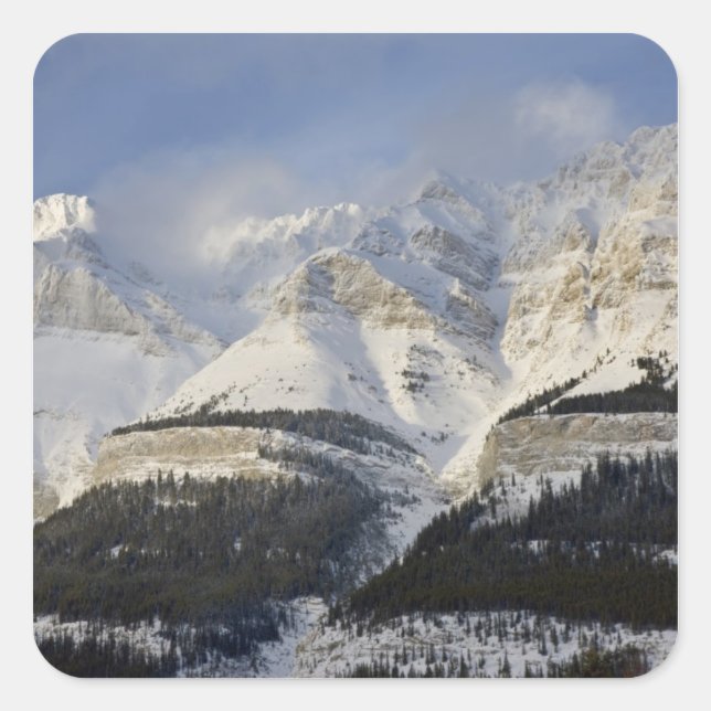 Pegatina Cuadrada Canadá, Alberta, Parque Nacional Banff. Vista de (Anverso)