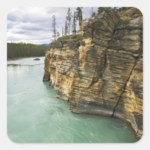 Pegatina Cuadrada Canadá, Alberta, Parque Nacional Jasper, Athabasca
