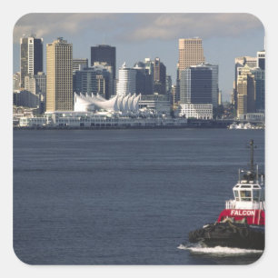 Pegatina Cuadrada Canadá, British Columbia, Vancouver. Centro