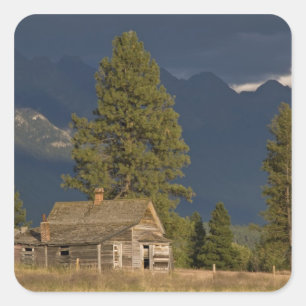 Pegatina Cuadrada Canadá, Columbia Británica, Kootenay Rockies,