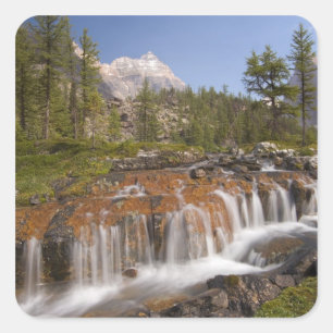 Pegatina Cuadrada Canadá, Columbia Británica, Parque Nacional Yoho. 