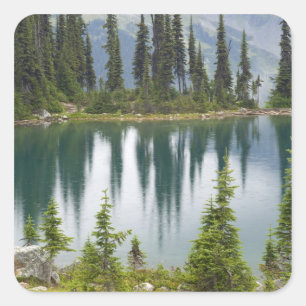 Pegatina Cuadrada Canadá, Columbia Británica, Revelstoke Nacional