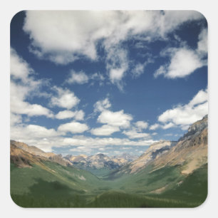 Pegatina Cuadrada Canadá, Columbia Británica, Yoho NP. Nubes hinchad