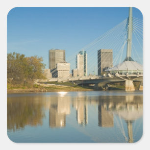 Pegatina Cuadrada CANADÁ, Manitoba, Winnipeg: Esplanada Riel 2
