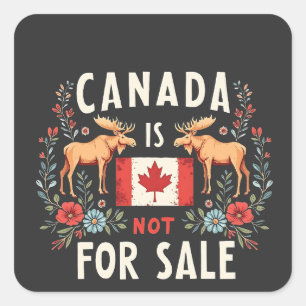 Pegatina Cuadrada Canadá no está a la venta Estados Unidos Trump Est