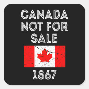 Pegatina Cuadrada Canadá no se vende - Orgulloso y Patriótico