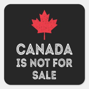Pegatina Cuadrada Canadá no se vende - Orgulloso y Patriótico