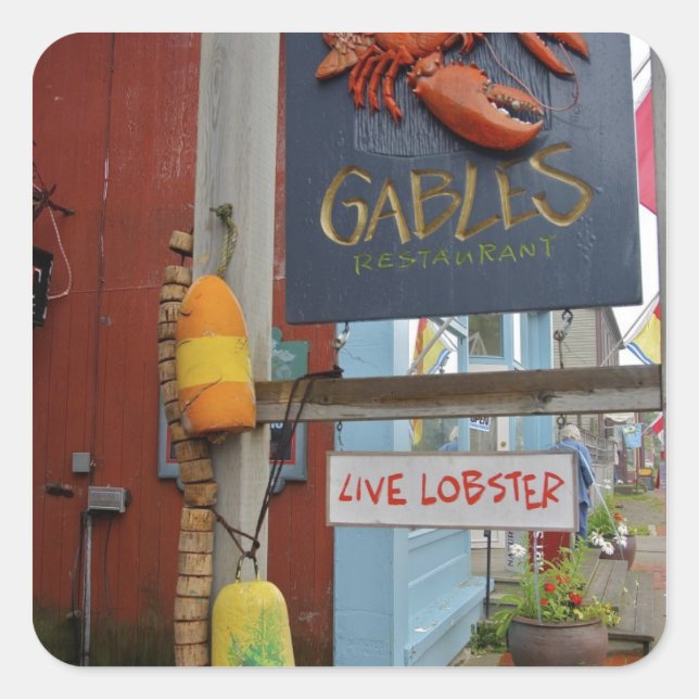 Pegatina Cuadrada Canadá, Nueva Brunswick, St Andrews. Colorido (Anverso)