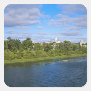 Pegatina Cuadrada Canadá, Nuevo Brunswick, Fredericton, vista de la 