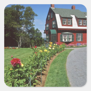 Pegatina Cuadrada Canadá, Nuevo Brunswick, Isla Campobello. 2