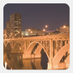 Pegatina Cuadrada Canadá, Saskatchewan, Saskatoon:Broadway