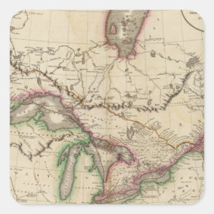 Pegatina Cuadrada Canadá superior e inferior