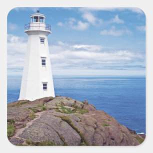 Pegatina Cuadrada Canadá, Terranova, Cape Spear Nacional